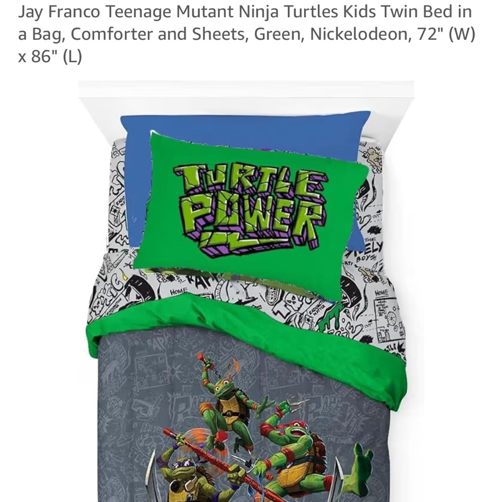 Nickelodeon TMNT Green and Blue Comforter Set